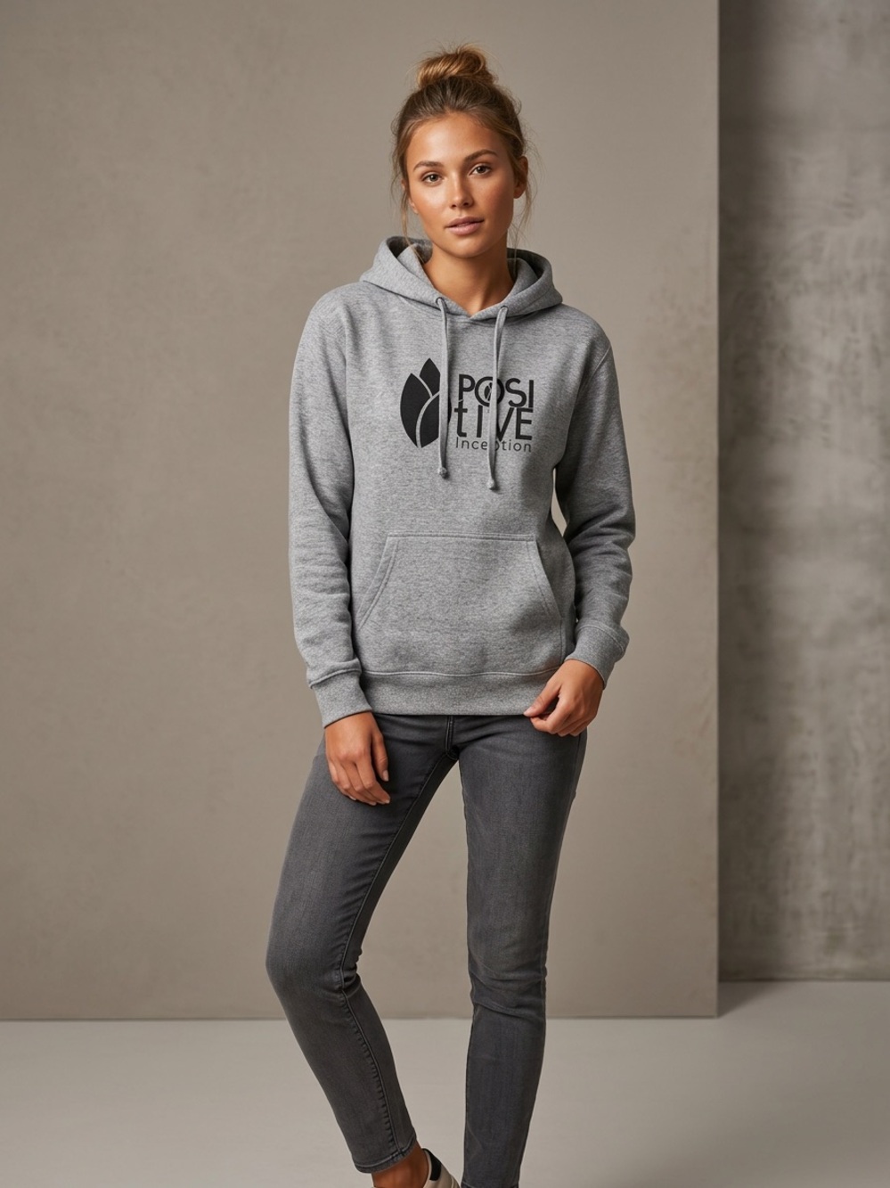 Gray Pullover Hoodie for Women